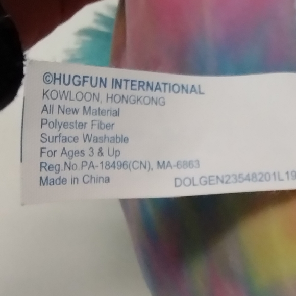 Hug Fun Tie dye unicorn Pegasus pony round squishy plush stuffed animal fairy co - Picture 13 of 14